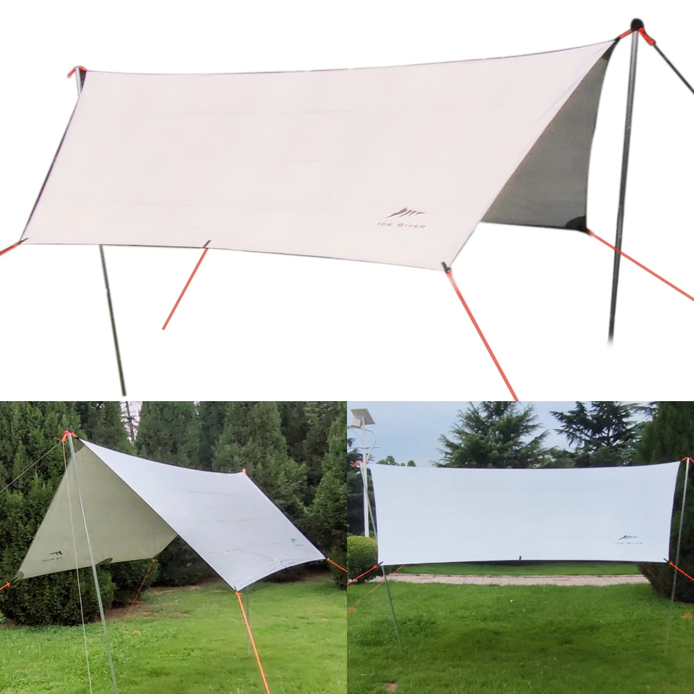 

340x270cm Ultralight Sun Shelter Beach Tent Camping Flysheet Awning Canopy Tarp 210T Polyester Silver Coated Reflective Cloth