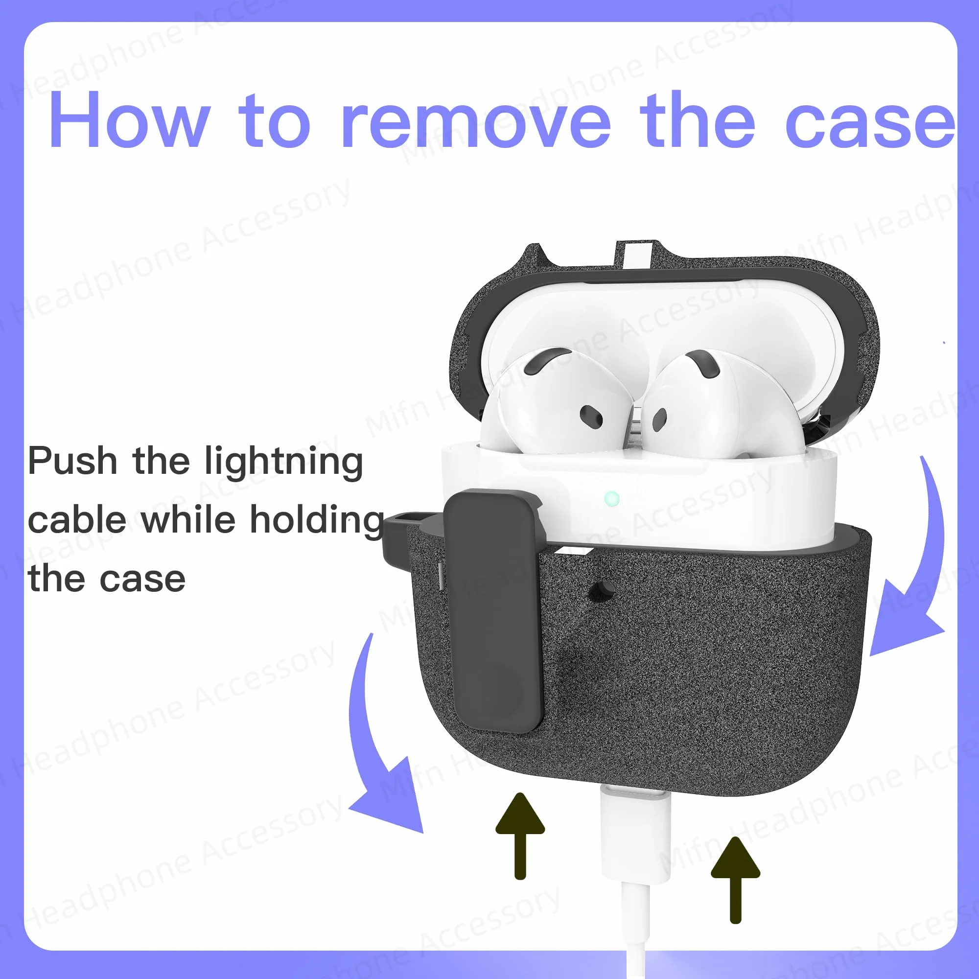 2024 Nuevo protector duro para AirPods 4 con cerradura de tapa magnética Funda híbrida Cubierta de protección de lujo para Apple AirPods 4 (USB C)
