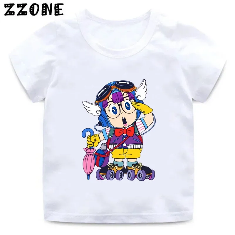 Anime Arale Dr Slump Print Cartoon Kids T-Shirts Cute Girls Clothes Baby Boys Short Sleeve T shirt Summer Children Tops,ooo5110