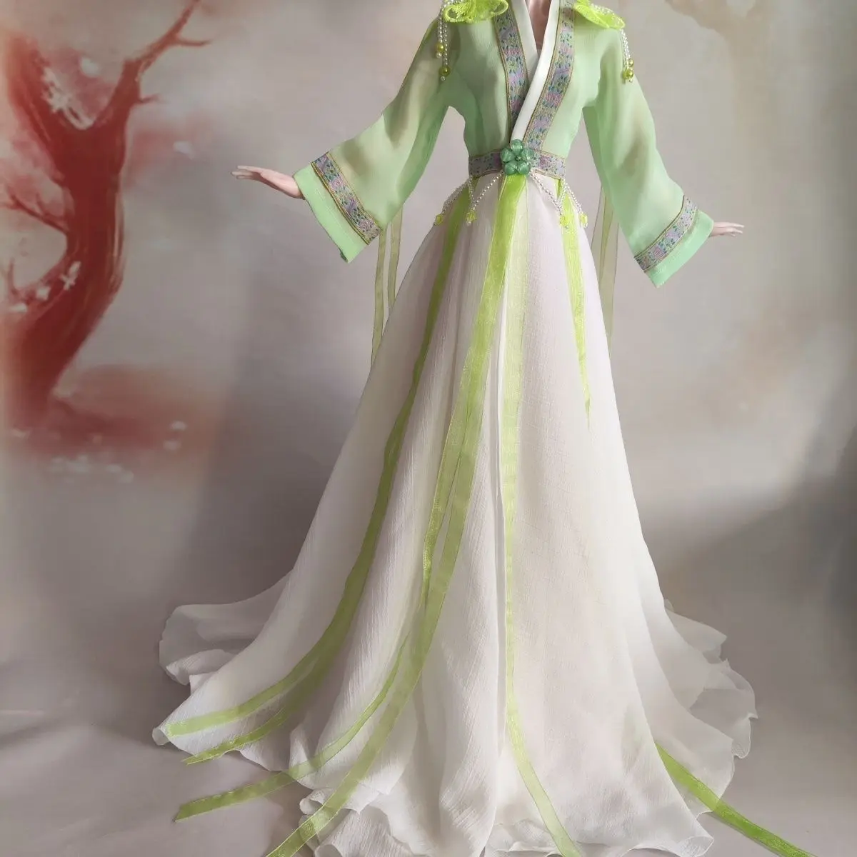 Ubranka dla lalki 60 cm, pasujące na lalkę BJD 1/3, chiński strój w stylu starożytnym, Hanfu, zabawki do przebierania, akcesoria do domku dla lalek, prezent, bez lalki.