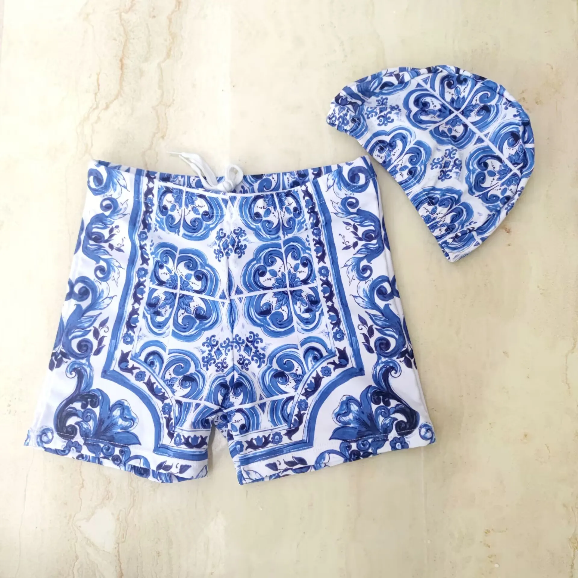 

2025 brand children swim shorts baby boy swim wear printed swimsuits summer wholesale price