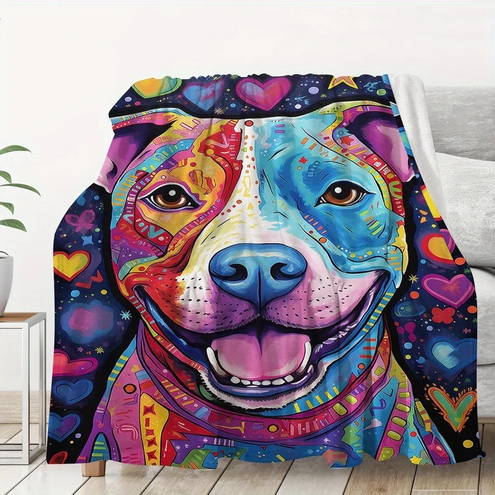 

Vibrant Dog Art Blanket Soft Cozy Throw with Colorful Pet Design Perfect Gift Idea for Animal and Art Lovers Everywhere