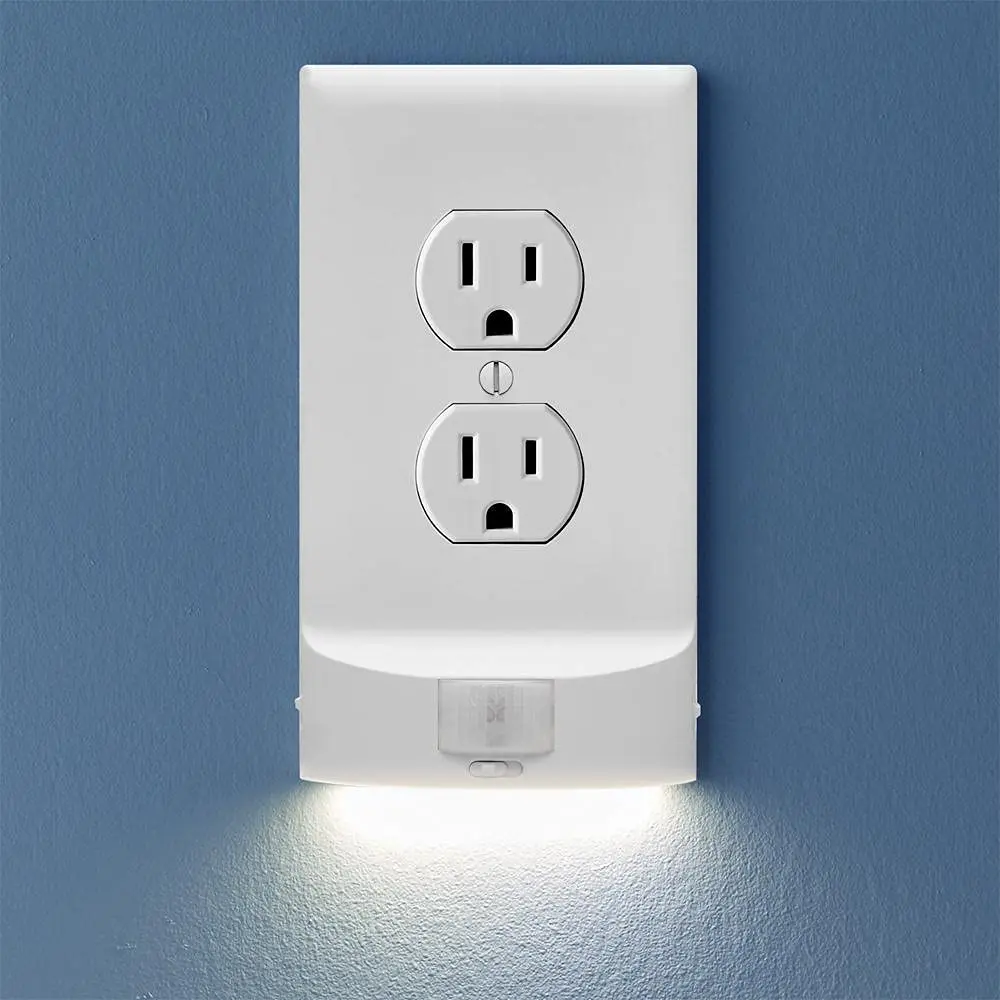 

3-Pack Motion Sensor LED Night Light for Duplex Outlets - Auto On/Off, Bright/Dim Options, Easy Snap-On Installation
