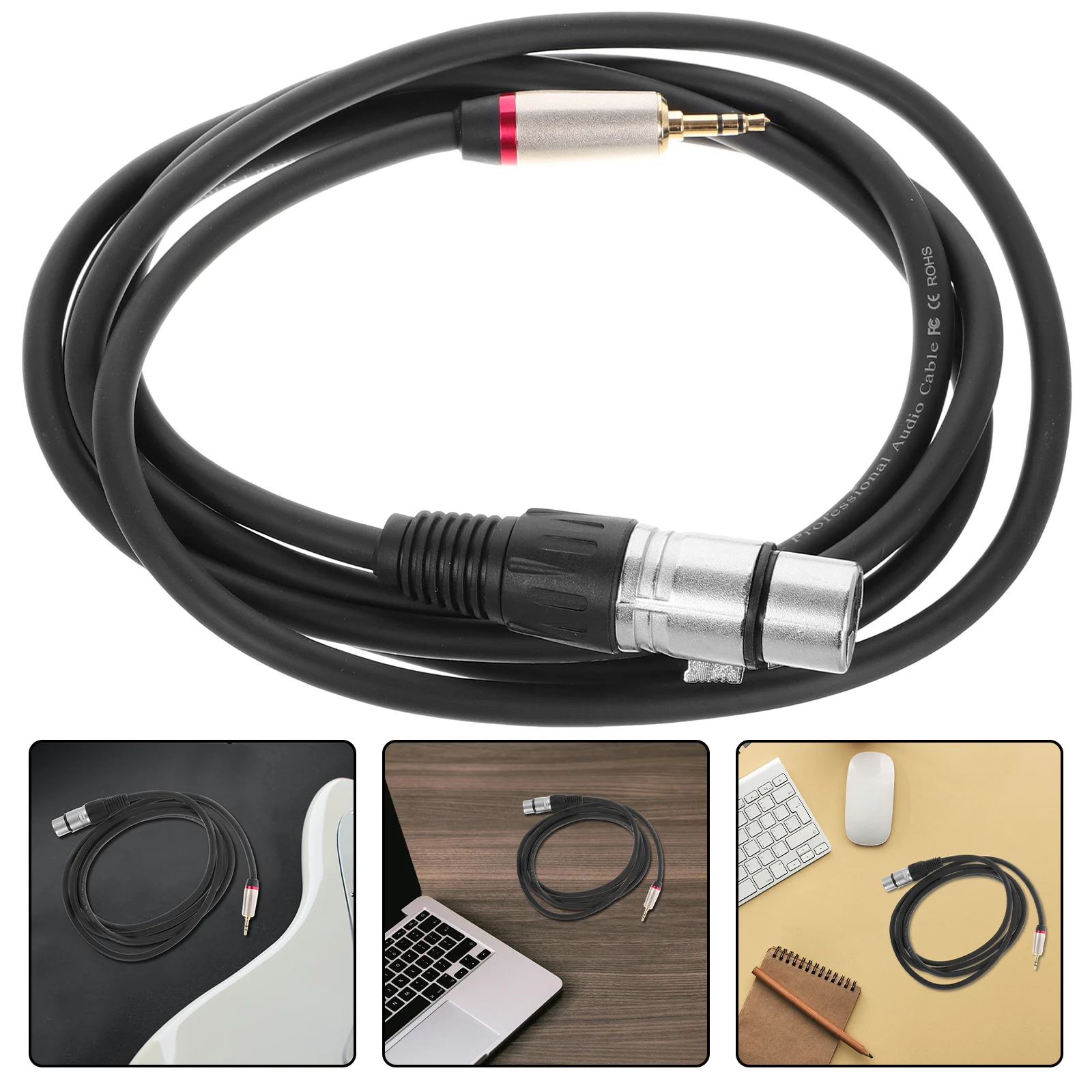 

1pcs 3-Pin Mini Xlr Female To Trs Audio Cable For Balanced Sound Transmission Portable Durable Connector Cord Accessory