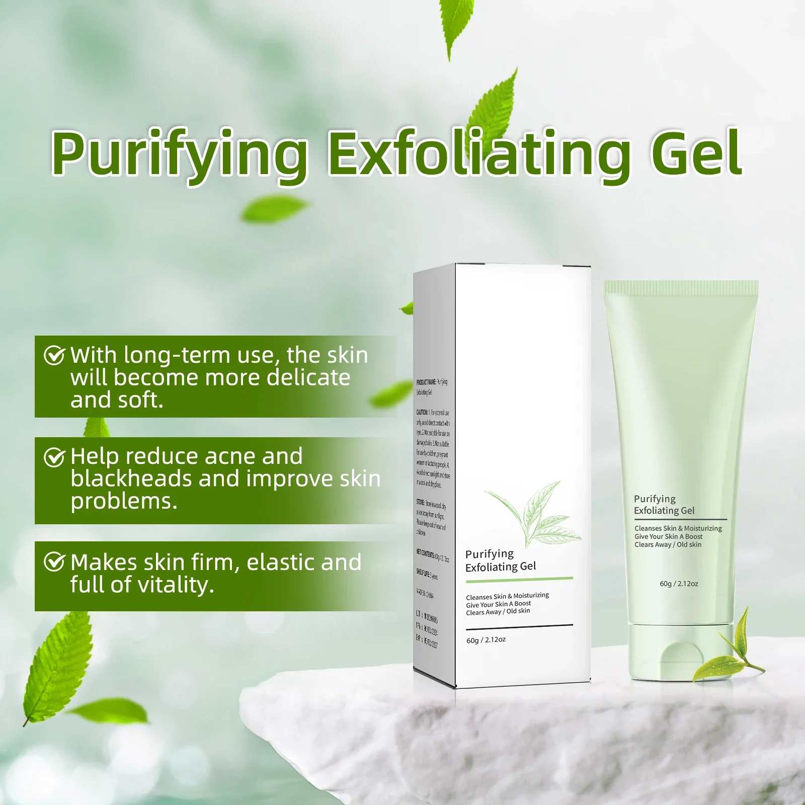 All-in-One Facial Exfoliating Gel - Removes Blackheads, Shrinks Pores, Moisturizes & Gently Exfoliates for Radiant Skin. view 4