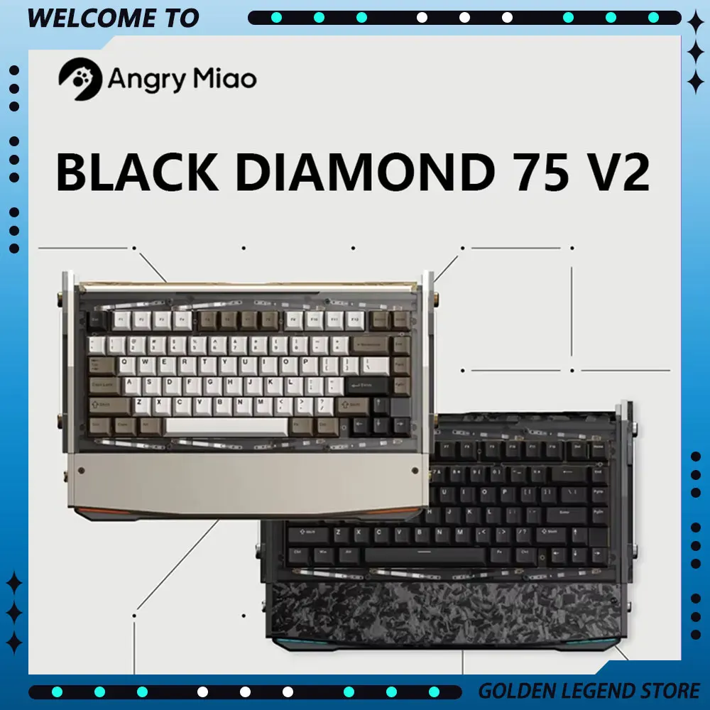 Angry Miao Diamond 75 V2 Gaming Keyboard Bluetooth Wireless Tri Mode RGB Wireless 2.4G Customized Gamer For PC Accessories Gifts