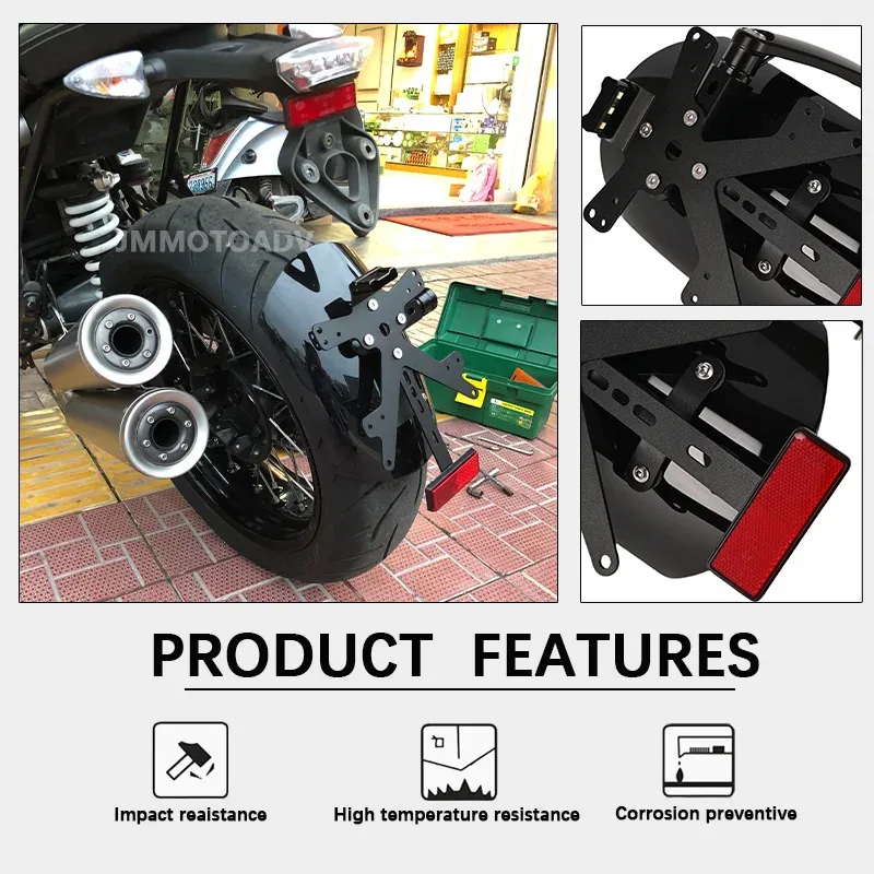R NINE T Motorcycle Rear Fender Support with LED License Plate for BMW R12 R NINET R9T Scrambler 2014-2023