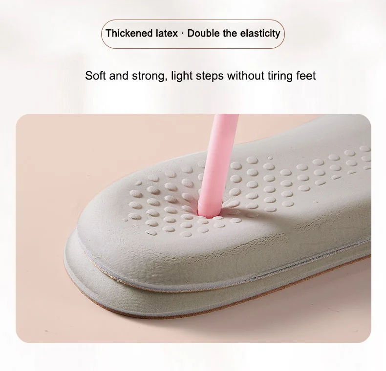 Latex Insole for Feet Leather Shoe Sole Inserts Soft Cowhide Sports Shock Absorbing Plantar Fasciitis Template Insoles for Shoes
