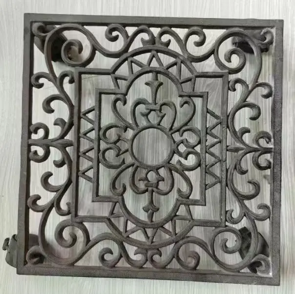 Square Bamboo Plant Caddy with Cast Iron Rolling Stands Wheeled Garden Mover Rollers Dolly Coaster for Plants