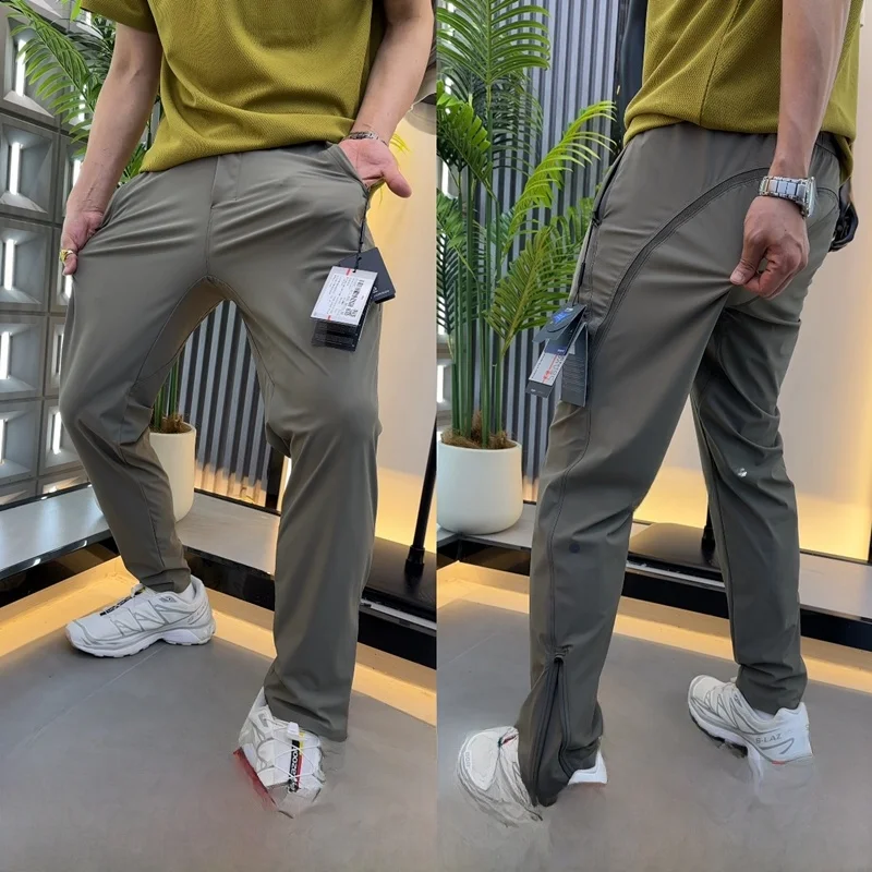 High Elasticity Ice Silk Lightweight Breathable Men's Summer Casual Pants Leavo Johnson Italian Style Fashionable Urban Wear