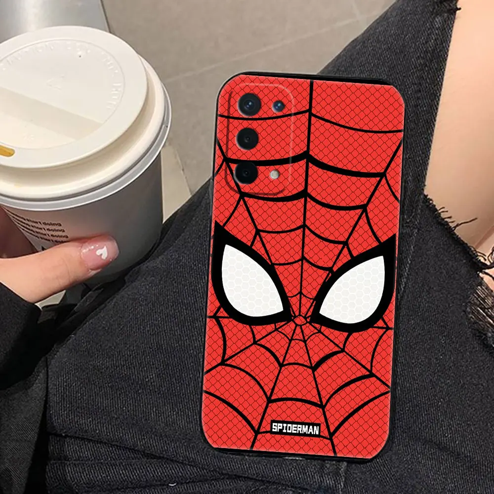 Marvel Spider-man Face Cover Phone Case For OPPO Realme 13 12 11 10 9 9i 8 8i 7 7i 6 5 3 Pro Plus TPU Case Funda Coque Shell