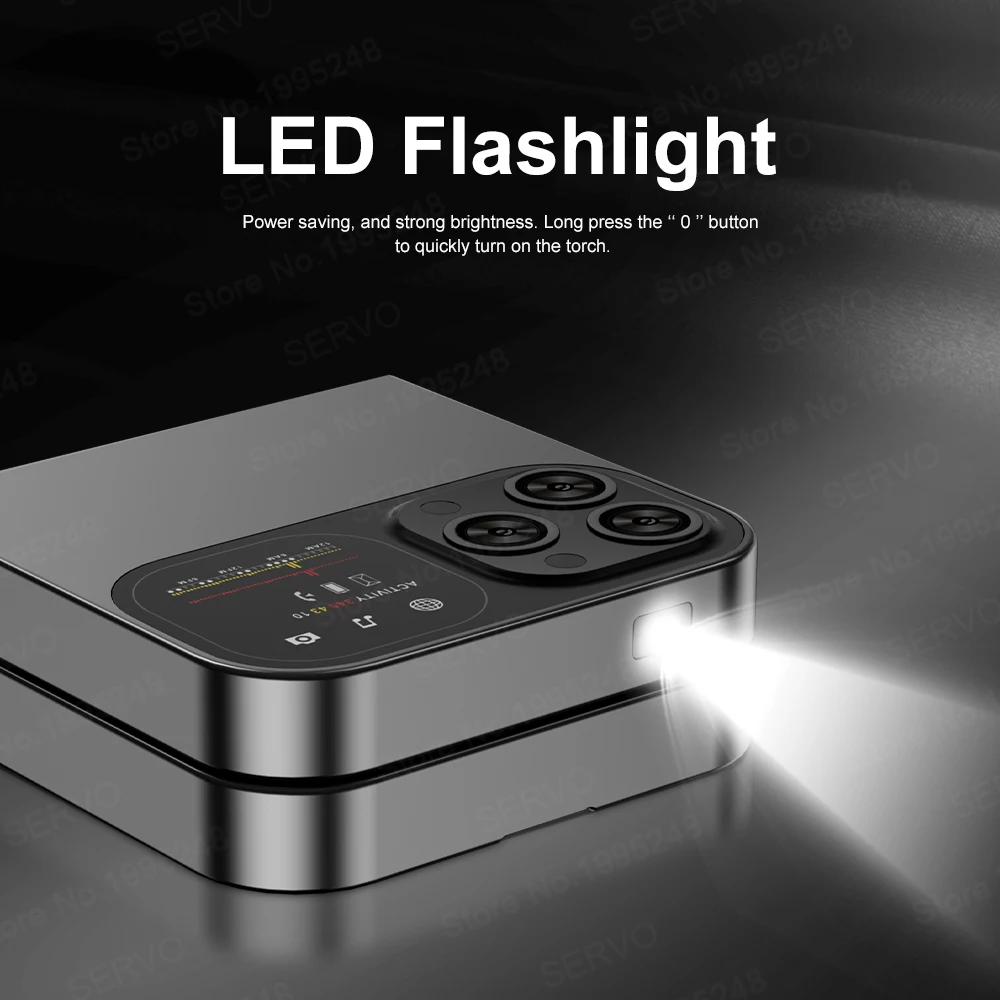 SERVO Mini Flip Mobile Phones 2.0" HD Display Dual SIM 2G GSM Speed Dial Auto Recoding Cell Phone Blacklist Magic Voice FM Radio