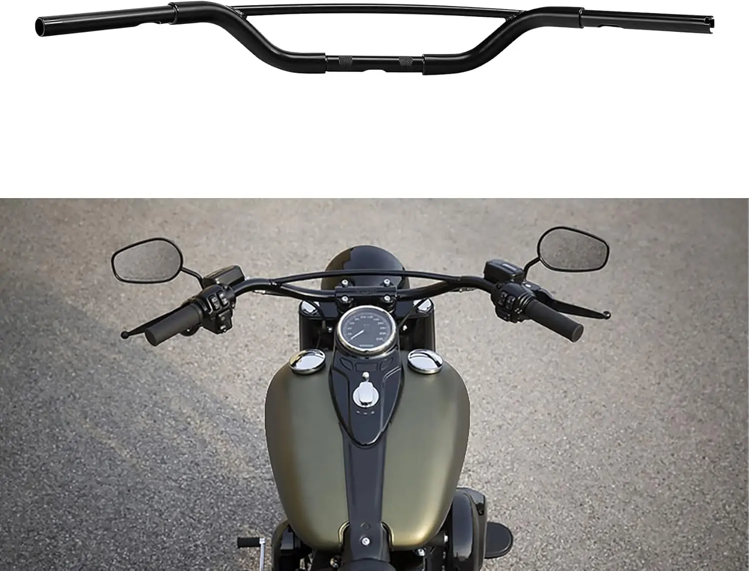 

Голливудский руль с подъемом 4 дюйма, 1,25 дюйма, подходит для Harley Sportster Forty-Eight XL1200X 2010-22 Trike Freewheeler 15-23 Dyna Street Bob 0