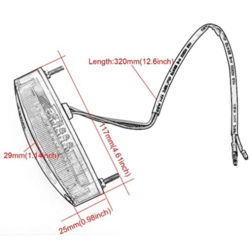 LED Motorcycle ATV Tail License Plate Light Suitable for Suzuki ATV LTZ KING Quad Runner DR Drz 650