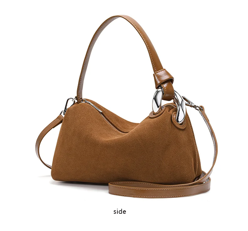 Aidanni Vintage Matte Cowhide Pillow Bag, Damenhandtasche, große Pendler-Schulter- und Umhängetasche, strukturierte Damentasche – Detail 10