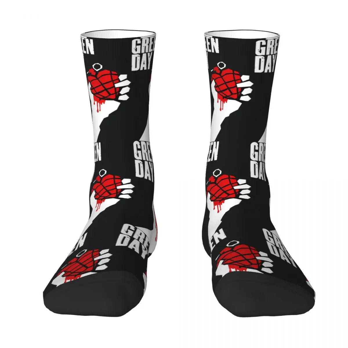 2024 Green Days Socks Drip American Kawaii Stockings Adults Men Medium Soft Outdoor Sports Socks Autumn Pattern Anti Skid Socks image 2