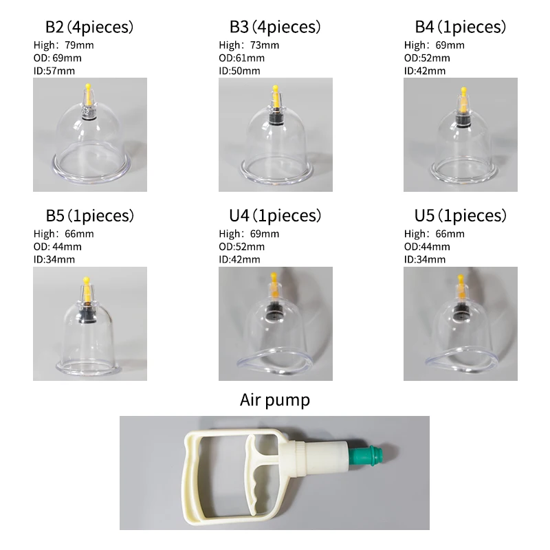 ZHONGYAN TAIHE Cupping Set 12 Sets of Professional Cupping Therapy Set with Hand Pump Massage Therapists and Home Use