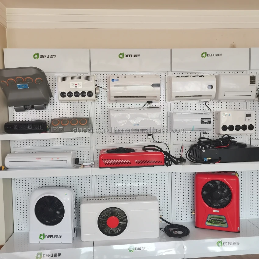 فان شاحنة المقصورة النائمة وحدة التيار المتردد 24 فولت بطارية تعمل بالطاقة 12 فولت سبليت وقوف السيارات مكيف الهواء 12 فولت