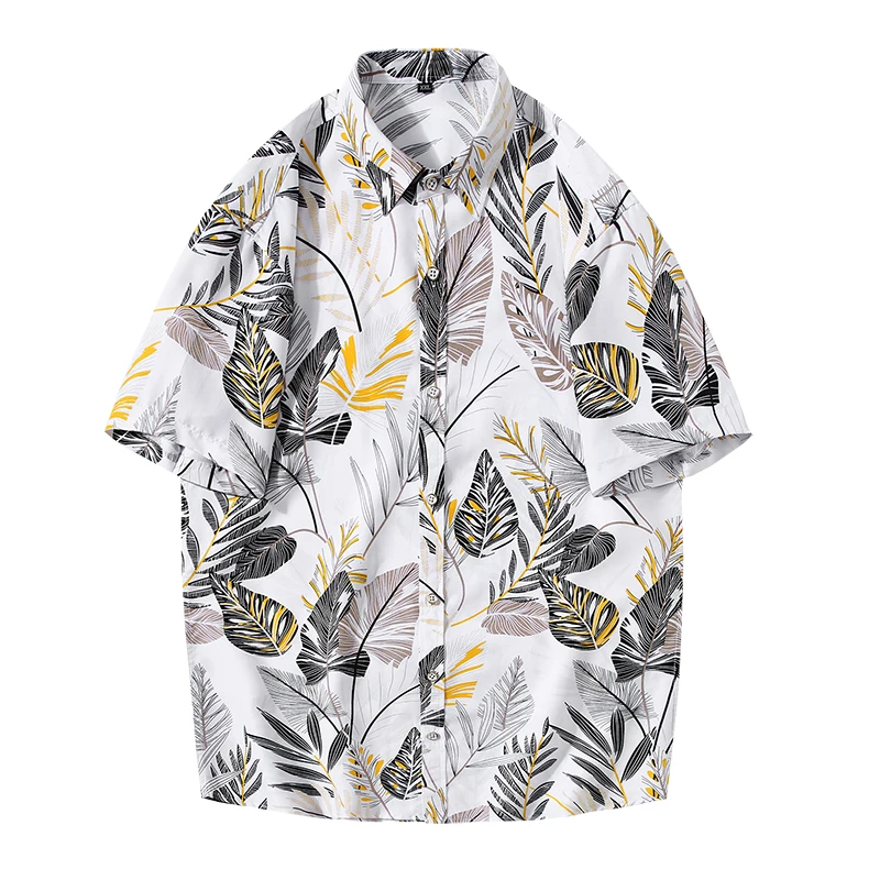 

2024 New Hawaiian Floral Tropical Shirts Men Flower Tops Summer Casual Short Sleeve Button Chemise Loose Vacation Beach Blusas