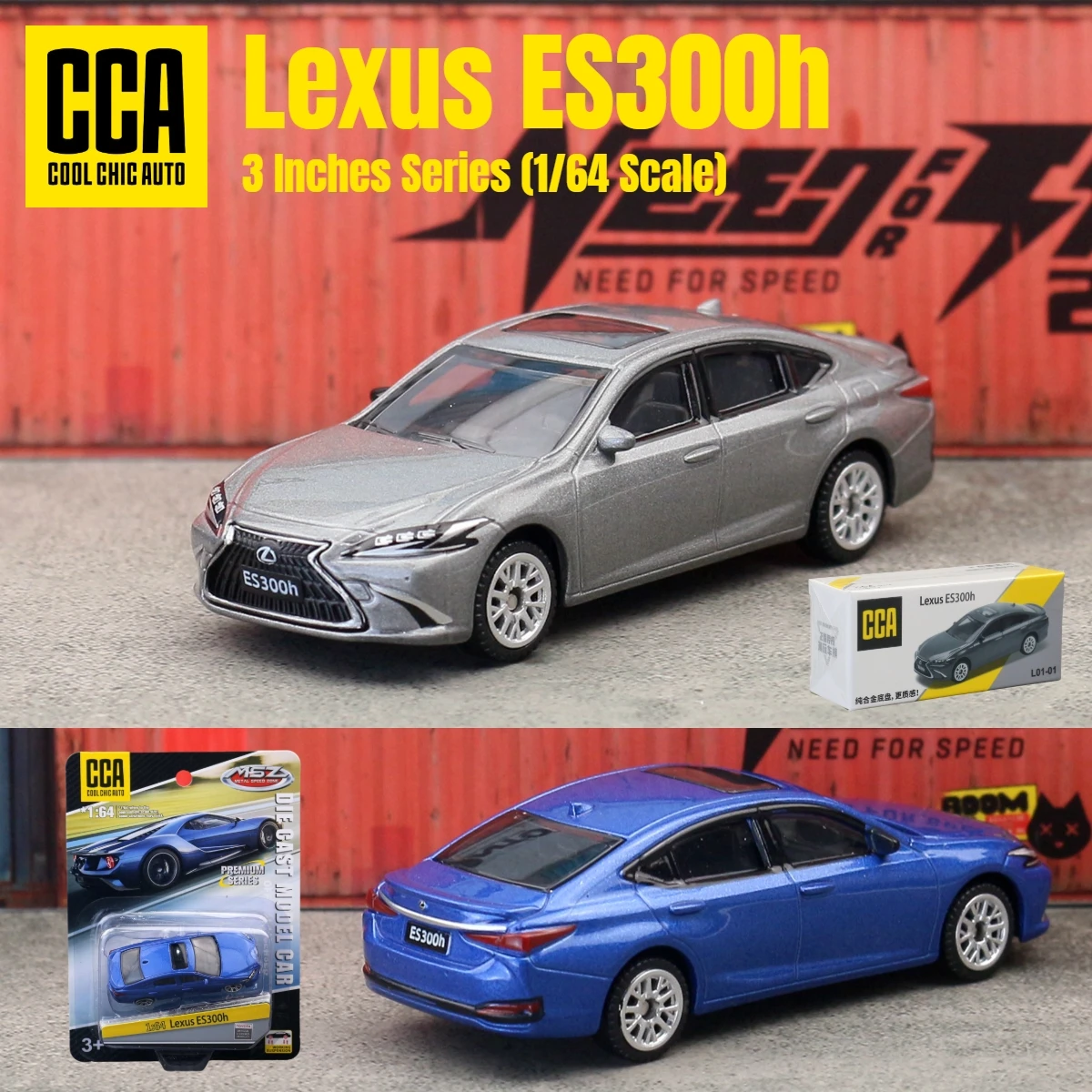 1/64 Leuxs ES300h coche de juguete modelo CCA MSZ 1:64 vehículo fundido a presión colección de ruedas gratis en miniatura adecuado para Hot Wheels regalo para niños