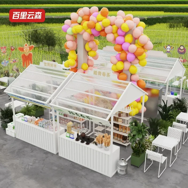 Outdoor Commercial Street Scaffolding Stall Mobile Snack Market Stand Night Market Display Shelf for Shopping Mall Activity