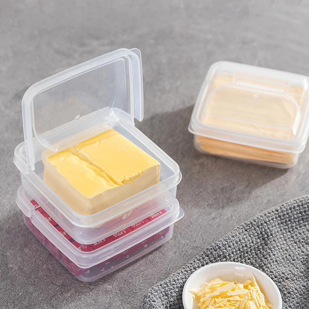 Refrigerator Butter Cheese Storage Box, Fruit And Vegetable, Sauce Packaging Box, Suitable For Going Out, Picnic, Transparent