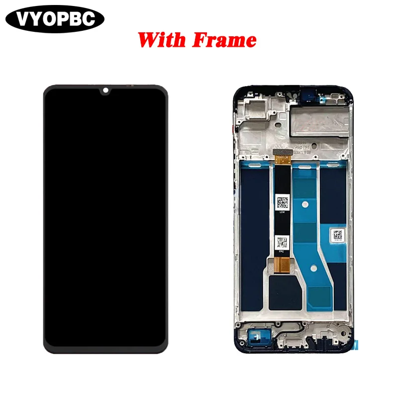 LCD Display For OPPO Realme C51 With Frame Panel Digitizer Assembly Repair Replacement Parts RMX3830 Original Touch Screen