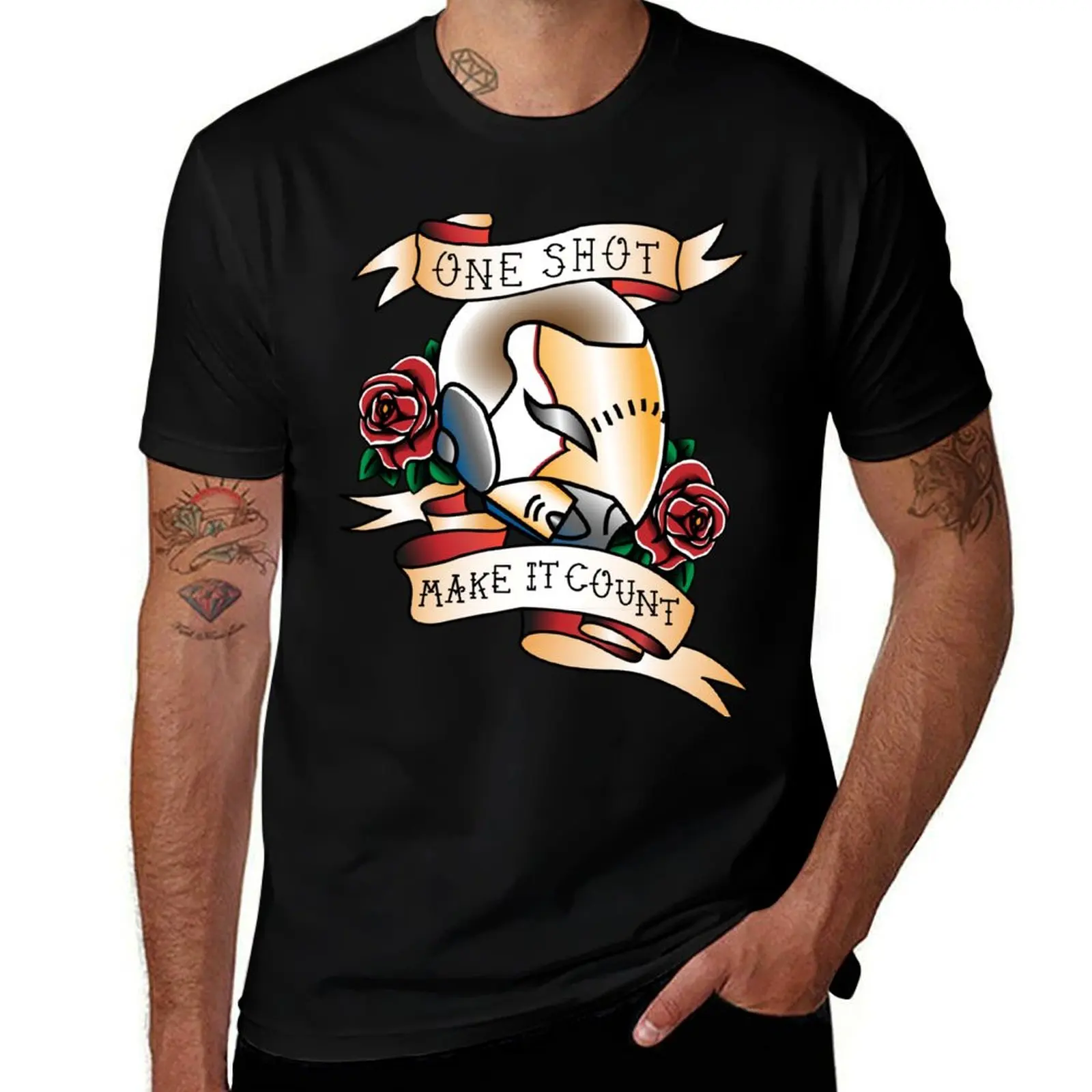 One Shot T-Shirt t shirt for man 100 percent cotton T-Shirt