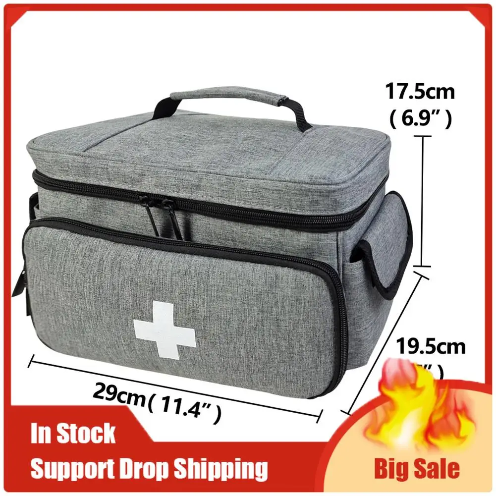 トップセール薬収納袋空のロック可能なピルボトルオーガナイザーポータブルジッパーポーチ付き薬箱家庭旅行用
