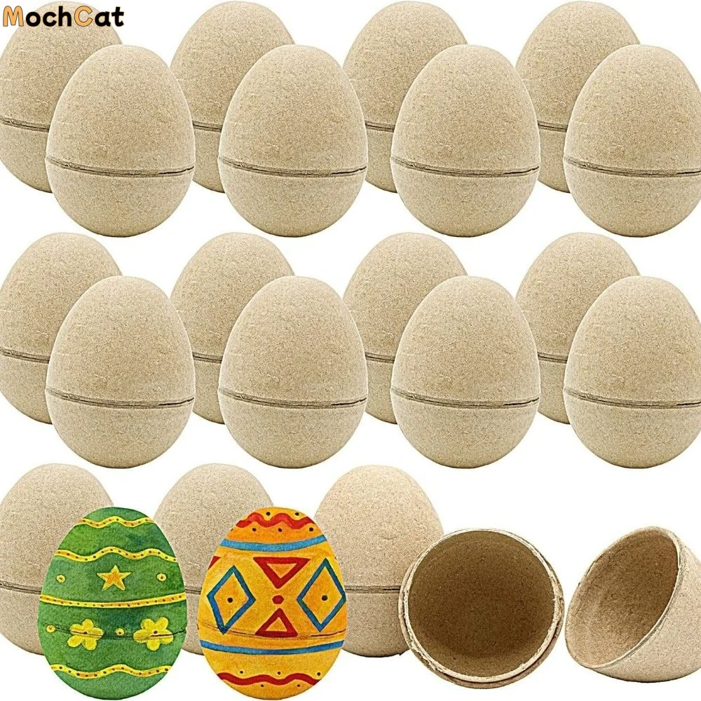 

Unpainted Craft Easter Paper Eggs Blank Adorable Painted Easter Eggs Decorative Simulated Paper Pulp Egg Easter Hunt Party