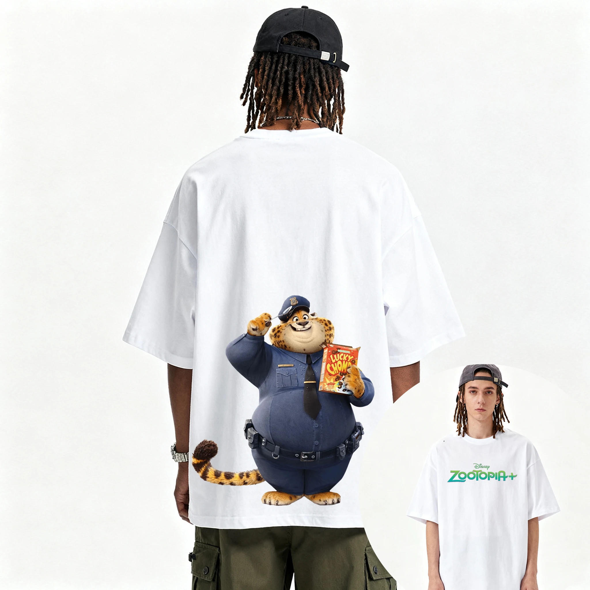 디즈니 Zootopia 만화 힙합 그래픽 티셔츠 여름 패션 스포츠 순수 코튼 남성 티셔츠 아동 의류 티 Y2k 여성