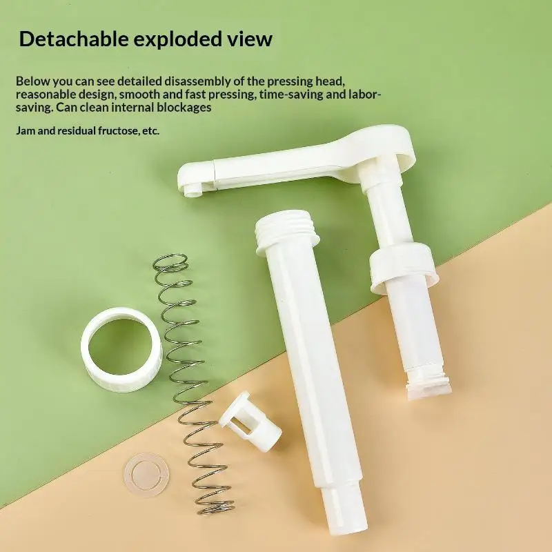 1Pcs Sauce Pressure Nozzle Bottle Pump Containers Syrup Pumps Dispenser Replacement For Coffee Kitchen Seasoning Liquid