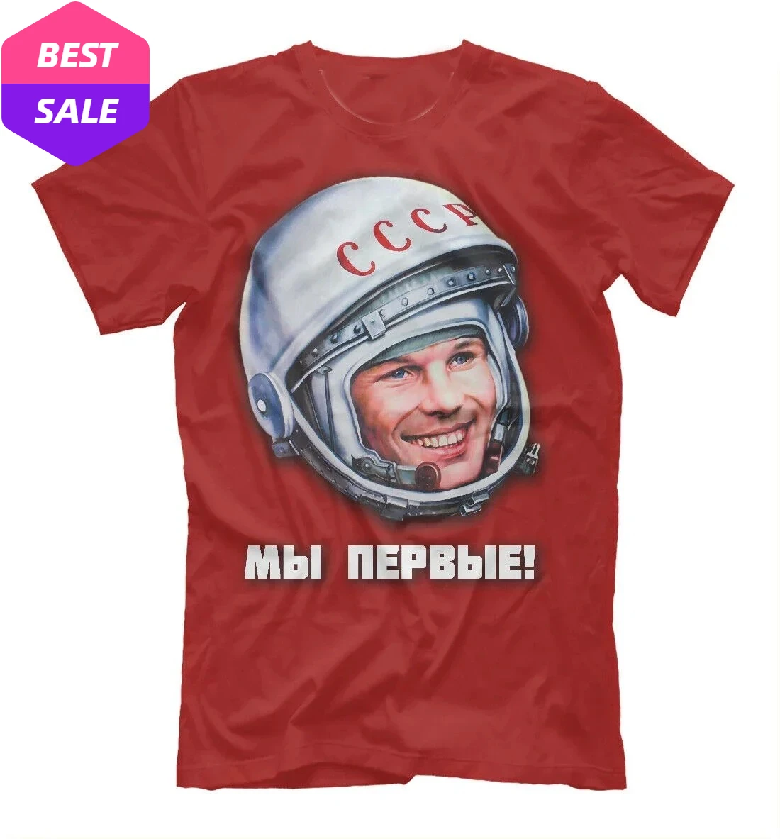 

Soviet Space Programm We Are First ! CCCP Astronaut Gagarin T-Shirt 100% Cotton O-Neck Summer Short Sleeve Casual Mens T-shirt