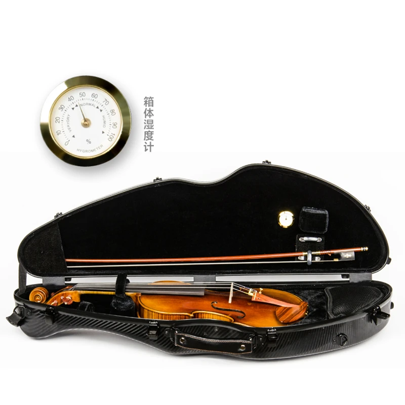 High quality violin case 4/4 FRP carbon fiber black stripe triangle Fashion style violin parts violin accessories