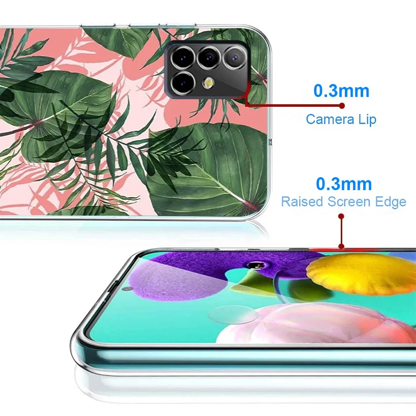 Summer Tropical Plants Green Leaf Phnoe Case for Samsung Galaxy A15 A55 A35 A25 A14 A54 A34 A24 A13 A53 A33 A23 A52 A12 A32 A22