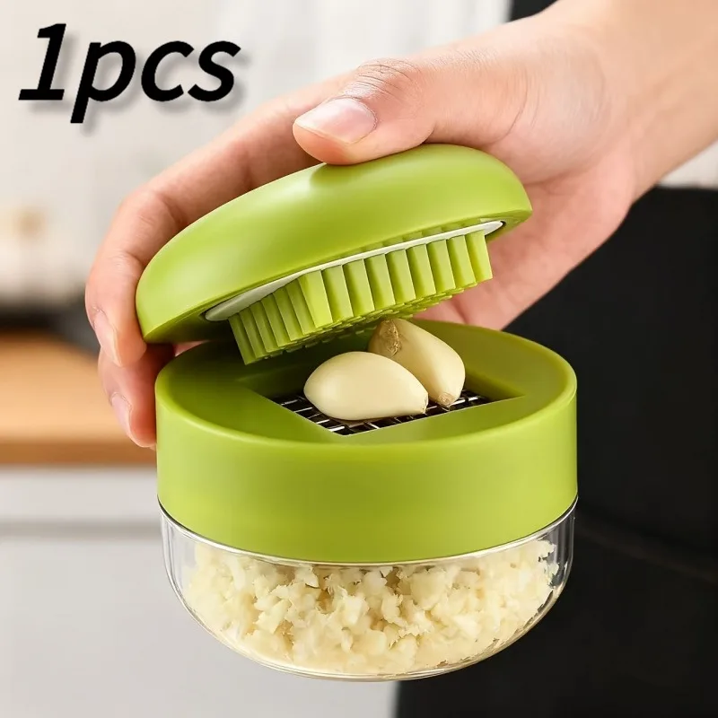 1pc Heavy Duty Manual Garlic Press & Mincer, Easy-Clean Plate, Compact Handheld, Dishwasher Safe