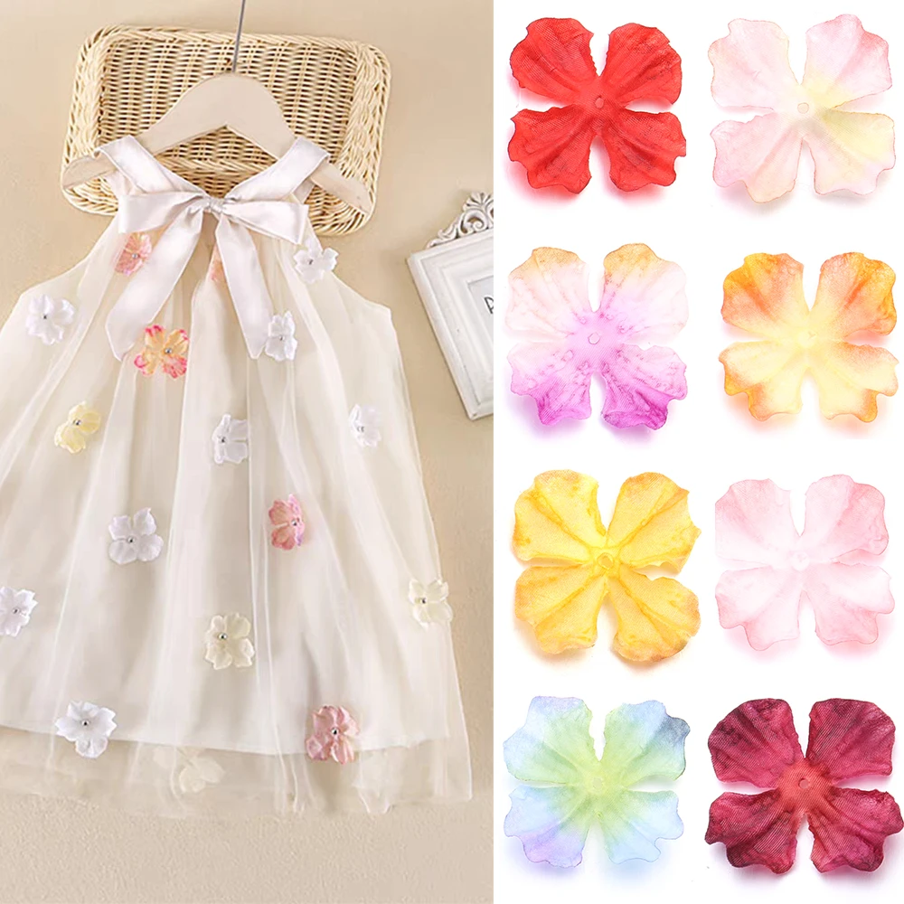Apx60pcs Artificial Flower Head for Crafts Headwear Home Wedding Decoration Scrapbooking Clothing Sewing Fake Flowers Accessorie