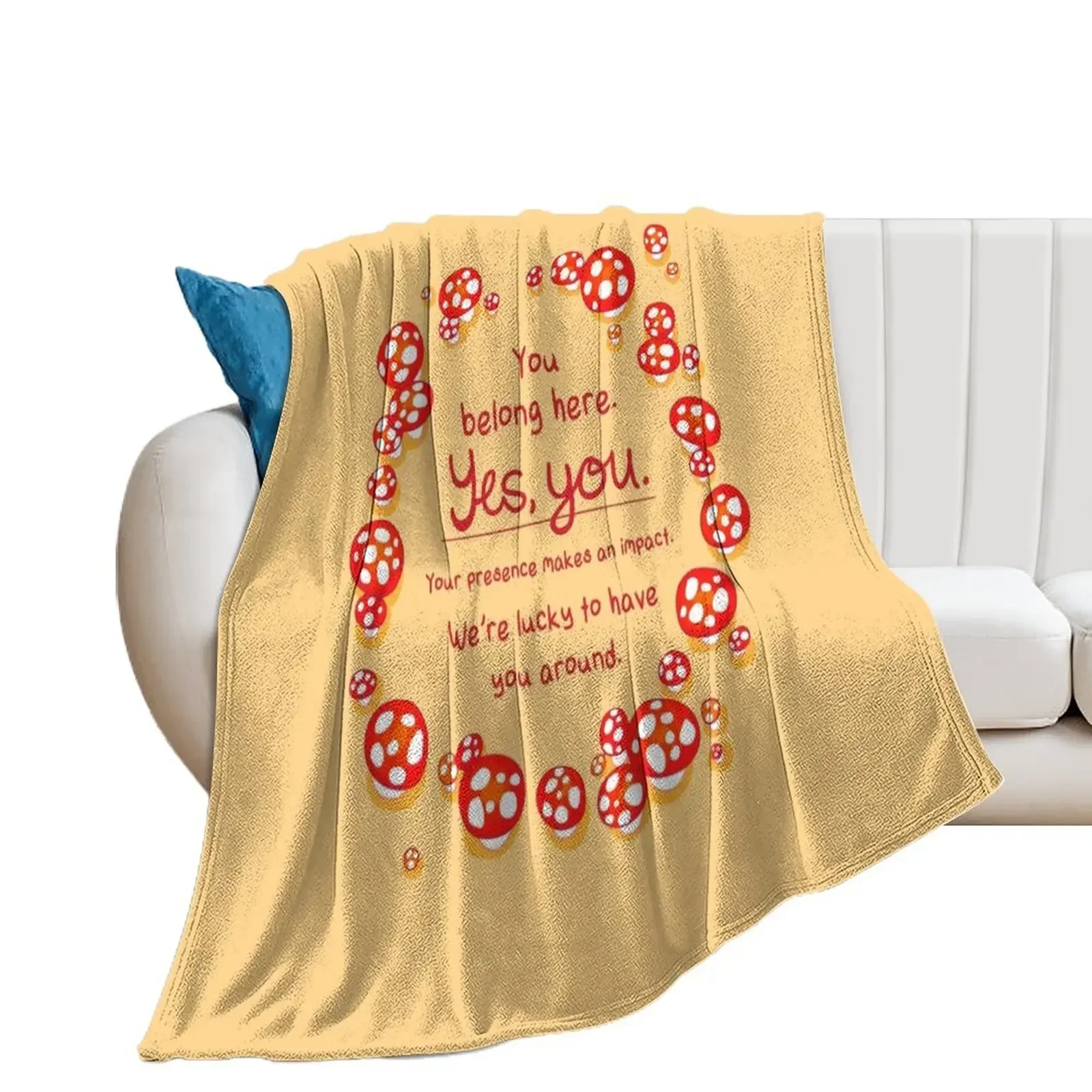 You Belong Here Mushroom Fairy Ring Throw Blanket decorative Warm Furrys Flannels Blankets