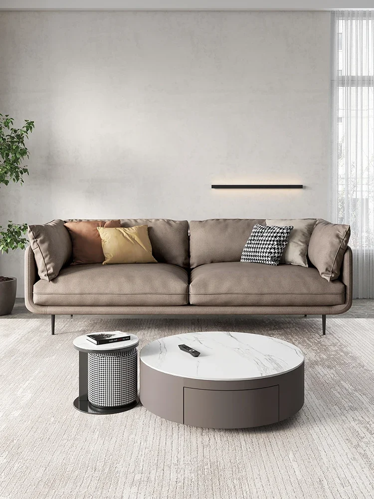 Cream wabi wind green fabric sofa simple modern light luxury living room small apartment Nordic