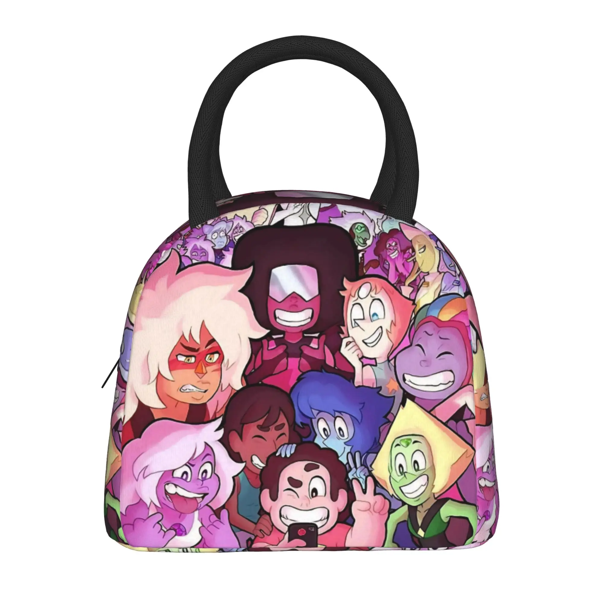 Crystal Gems Steven Universe  Lunch Bag For Child Lunch Box Casual Outdoor Picnic Cooler Bag Portable Oxford Tote Food Bags