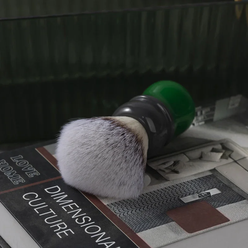 Yaqi Men's New Mocha (Matcha) Synthetic Hair Wet Shaving Brush And Sandalwood Flavored Shaving Soap For Portable Face Cleaning