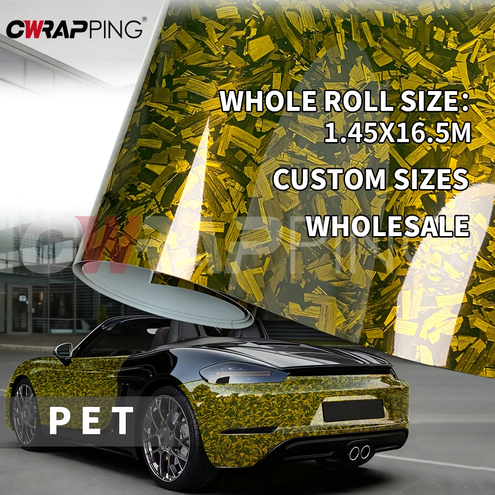 

High-gloss Golden Stickers for Car Film Covering 50/100/145cm Car Sticker Vinyl Wrapping Waterproof Air Release Carbon Foil Wrap