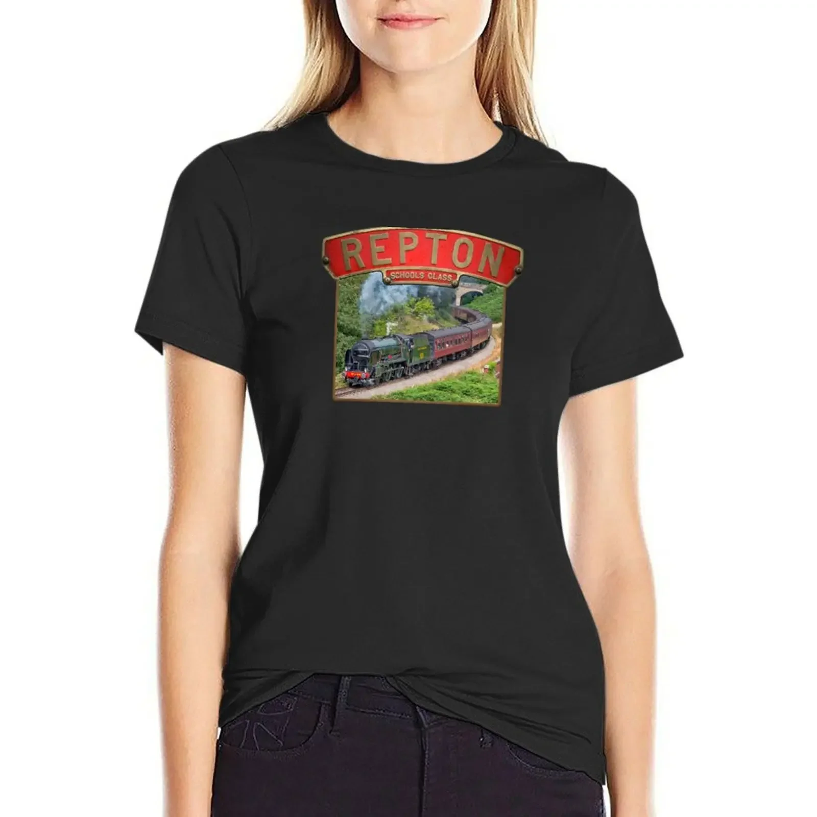 

Southern Railways Schools Class Repton and Nameplate T-Shirt vintage clothes Female clothing Womens clothing