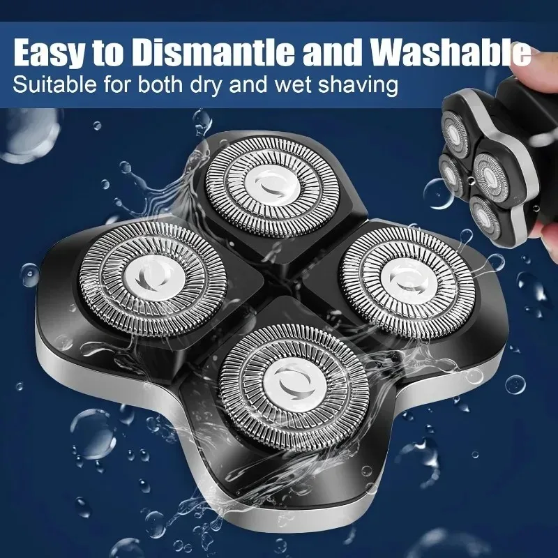 Replacement Blade Shaver Head Shaver Replacement Heads Head Shaver for Men - Washable Shaver Blade for Wet & Dry Shaving