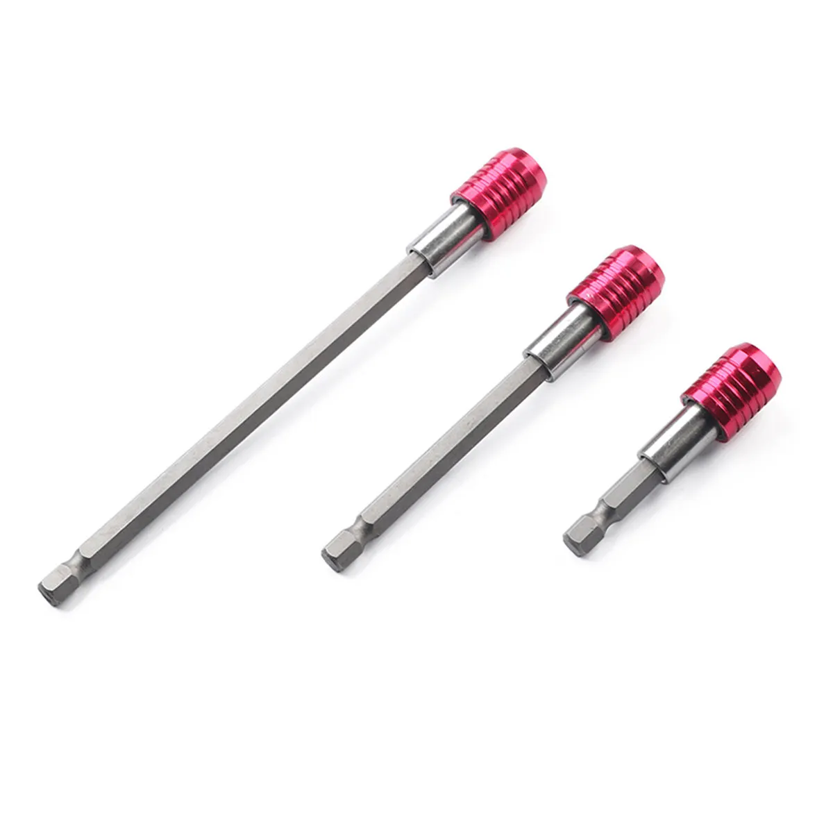 3Pcs Magnetic Hex Drill Bit Extension Set Stainless Steel Quick Release 60Mm 100Mm 150Mm Impact Driver Screwdriver Bit Holder