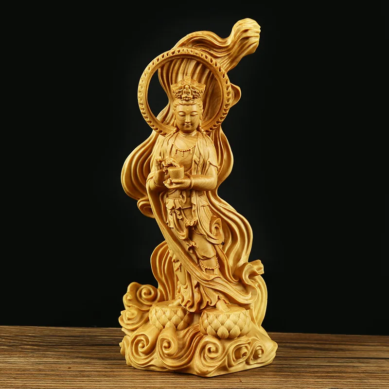 

Boxwood Wood Carved Decor Mythical Beast Brave Troops Pixiu Figurines Craft Mascot Home Decoration Ornament Statue