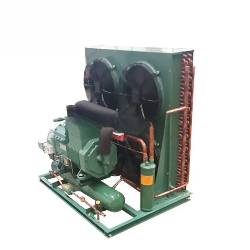 Cold chamber refrigeration compressor condensing device