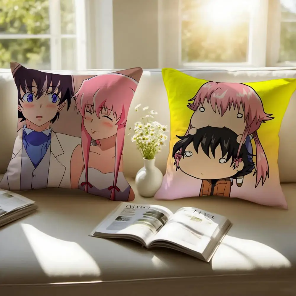 Anime The F-Future D-Diary Pillow Case Anti-dustmite Pillowcase Invisible zipper silky short plush Sofa cushion cover