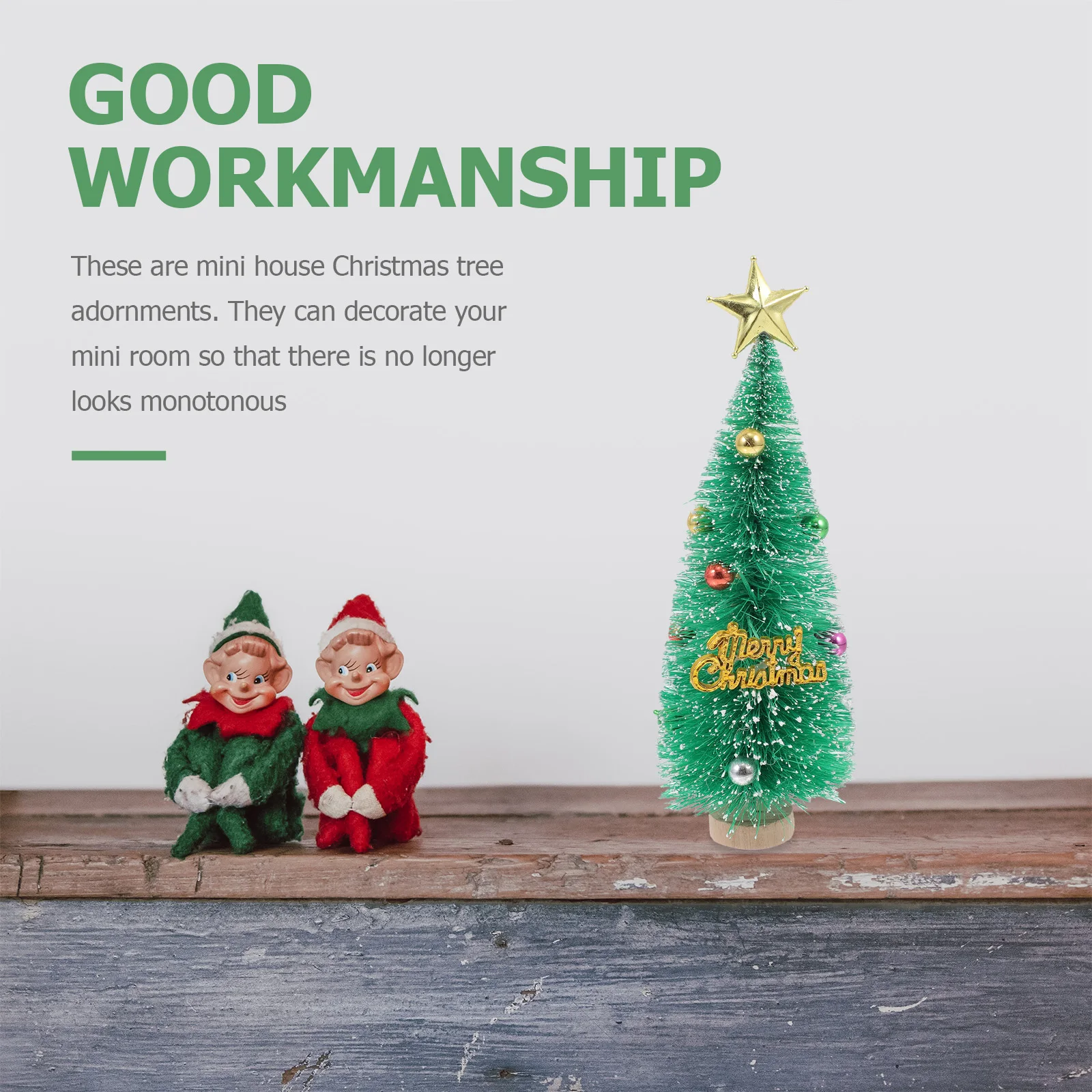 

2 Pcs Decoration Mini Christmas Tree Ornaments Centerpieces for Dining Table Crafts Xmas Decorations Miniature