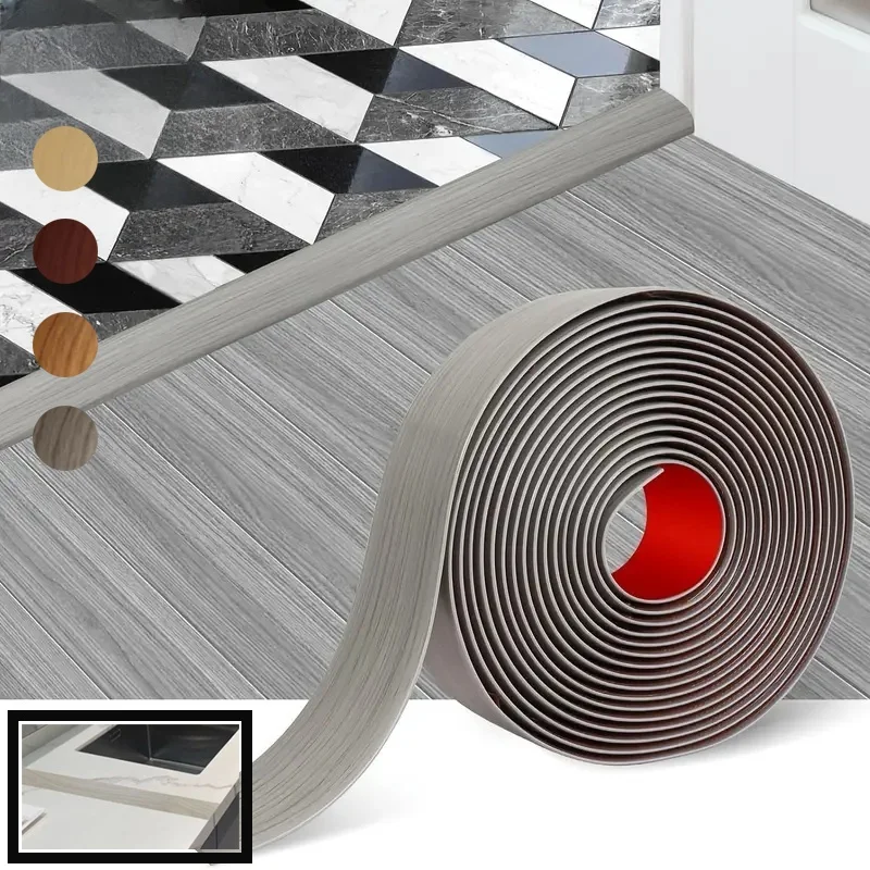 1 قطعة 2 متر/78.74in ذاتية اللصق غطاء الأرضية شرائط السجاد حافة شريط الكسوة الطابق الانتقال عتبة الفجوات الباب السفلي ختم الشريط